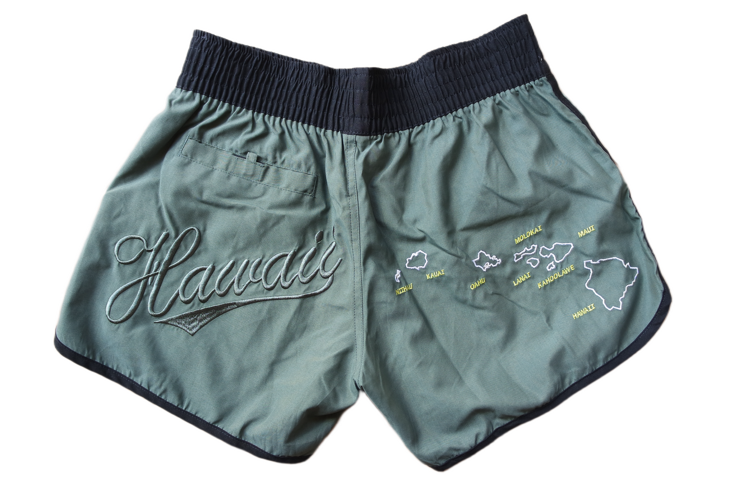 Women's Shorts/ Swim Trunks - Hawaii - Green/Black