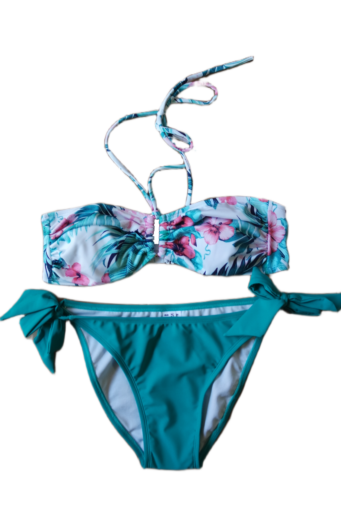 Two Piece Fashion Bikini Set - Blue and Multicolor Floral