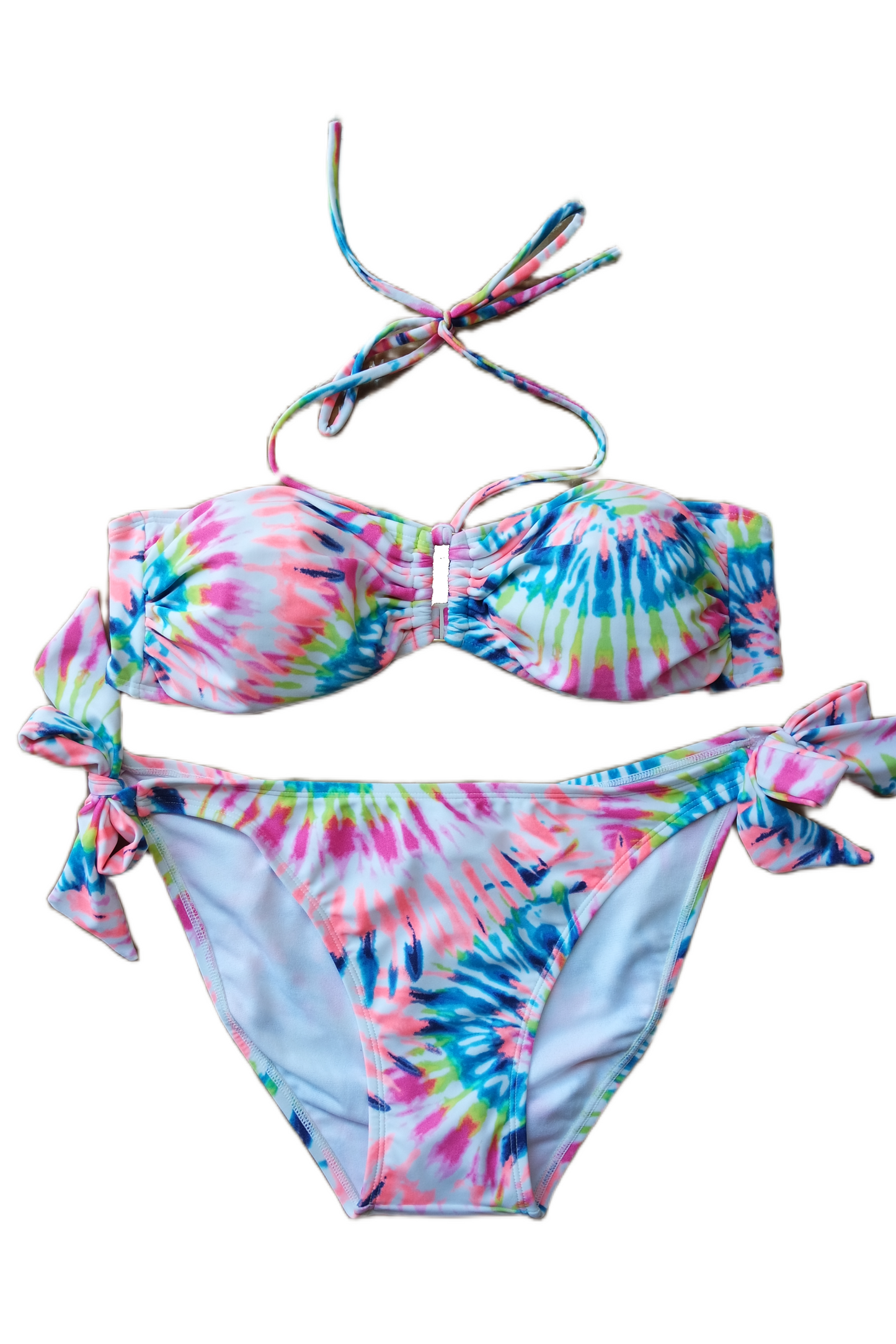 Two Piece Fashion Bikini Set - Rainbow Tye-Dye