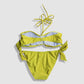 Two Piece Fashion Bikini Set - Solid Yellow