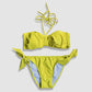 Two Piece Fashion Bikini Set - Solid Yellow