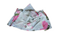Two Piece Tying Bikini Halter Top Set - White with Pink Hawaiian Pattern, with Skirt