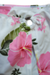 Two Piece Tying Bikini Halter Top Set - White with Pink Hawaiian Pattern, with Skirt
