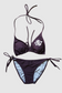 Two Piece String Bikini Set - Solid Brown White Turtle