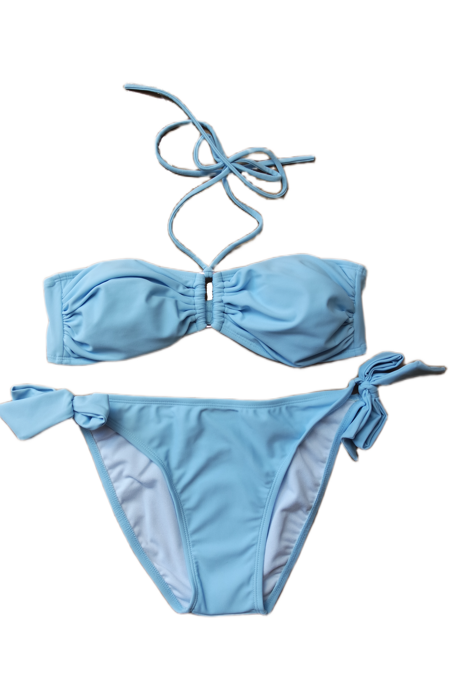 Two Piece Fashion Bikini Set - Solid Light Blue