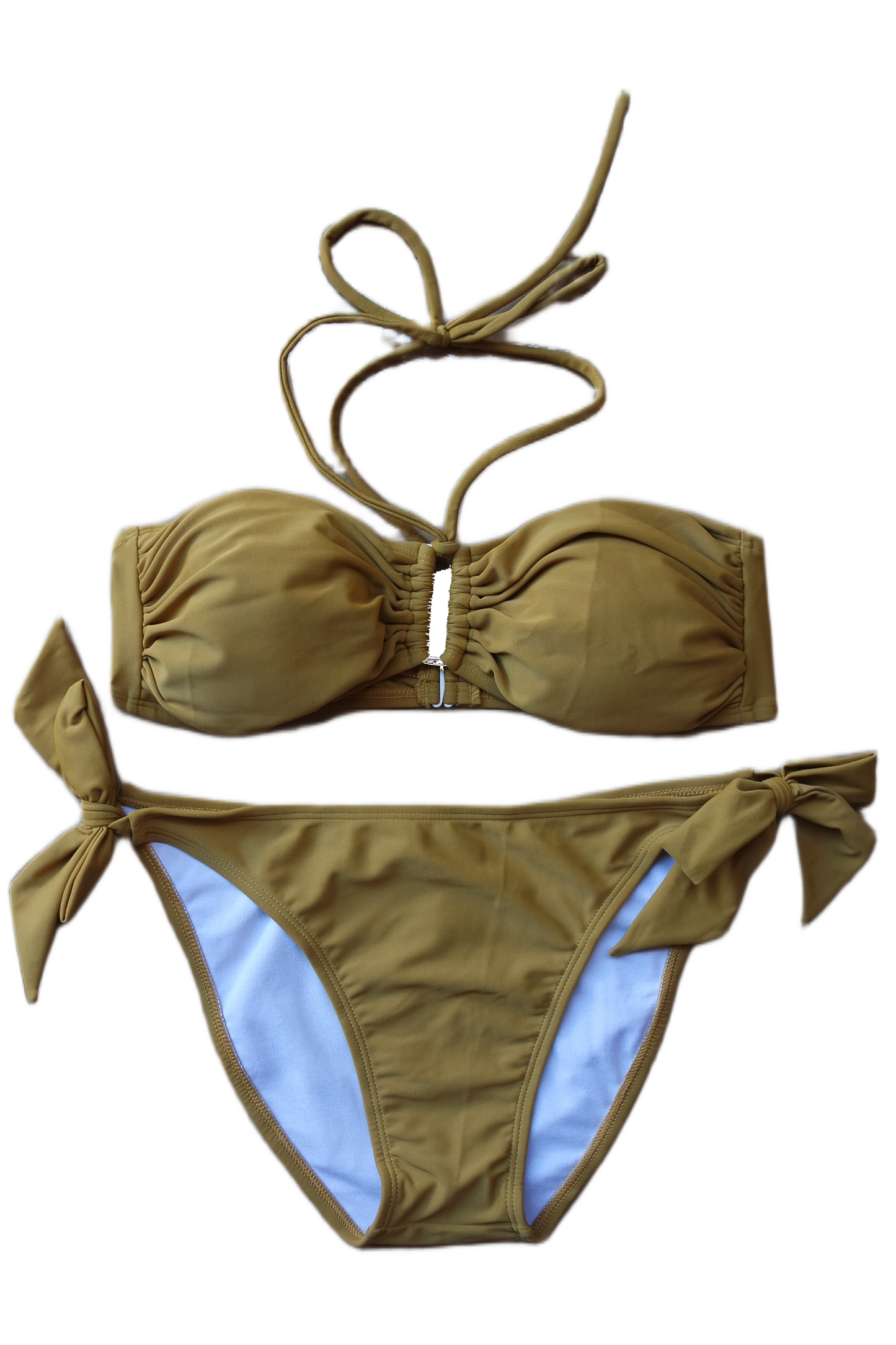 Two Piece Fashion Bikini Set - Solid Mustard Yellow