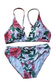 Two Piece Fashion Bikini Set - Hawaiian Floral Print (Multicolor)