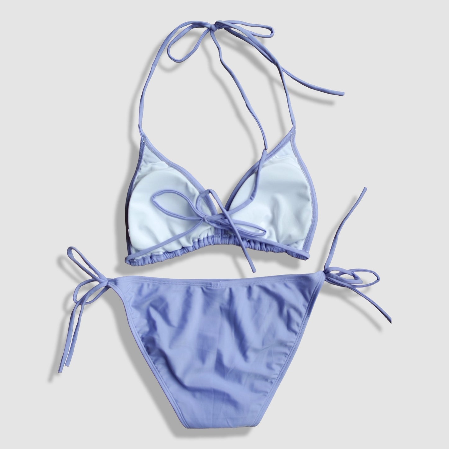 Two Piece String Bikini Set - Solid Lavender