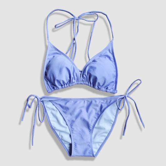 Two Piece String Bikini Set - Solid Lavender