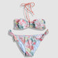 Two Piece Fashion Bikini Set - White and Pink Florals