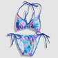 Two Piece String Bikini Set - Hawaiian Floral Print (Multicolor 5)