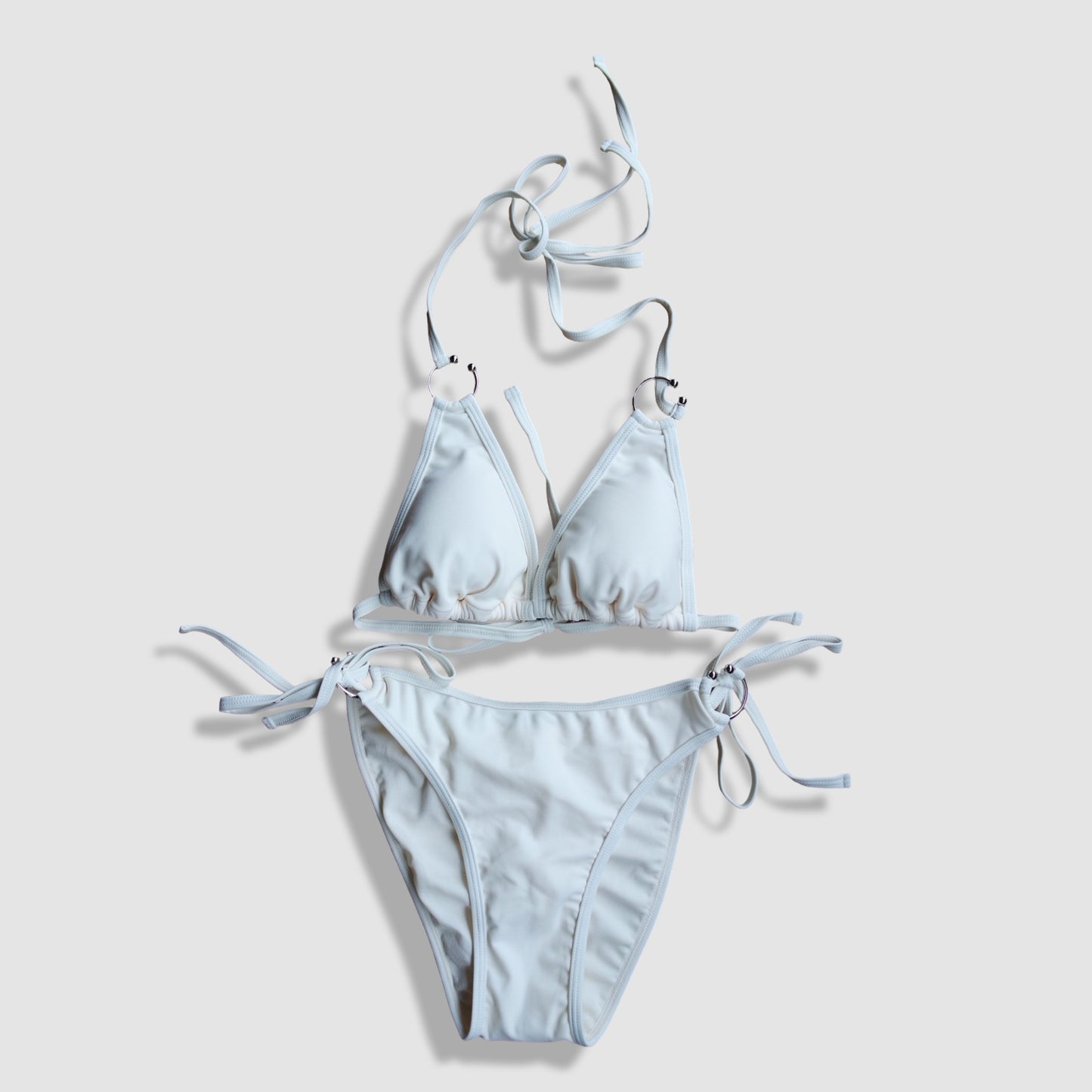 Two Piece Fashion Bikini Set - White