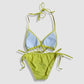 Two Piece Fashion Bikini Set - Yellow with Ruffles