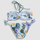 Two Piece Fashion Bikini Set - Multicolor Florals