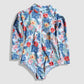 One Piece Long Sleeve Rash Guard - Multicolor Floral