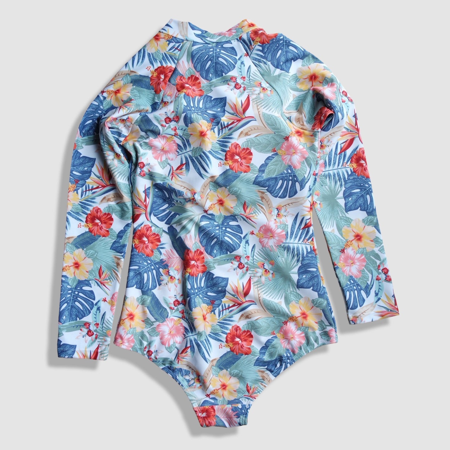 One Piece Long Sleeve Rash Guard - Multicolor Floral