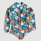 One Piece Long Sleeve Rash Guard - Multicolor Floral 2