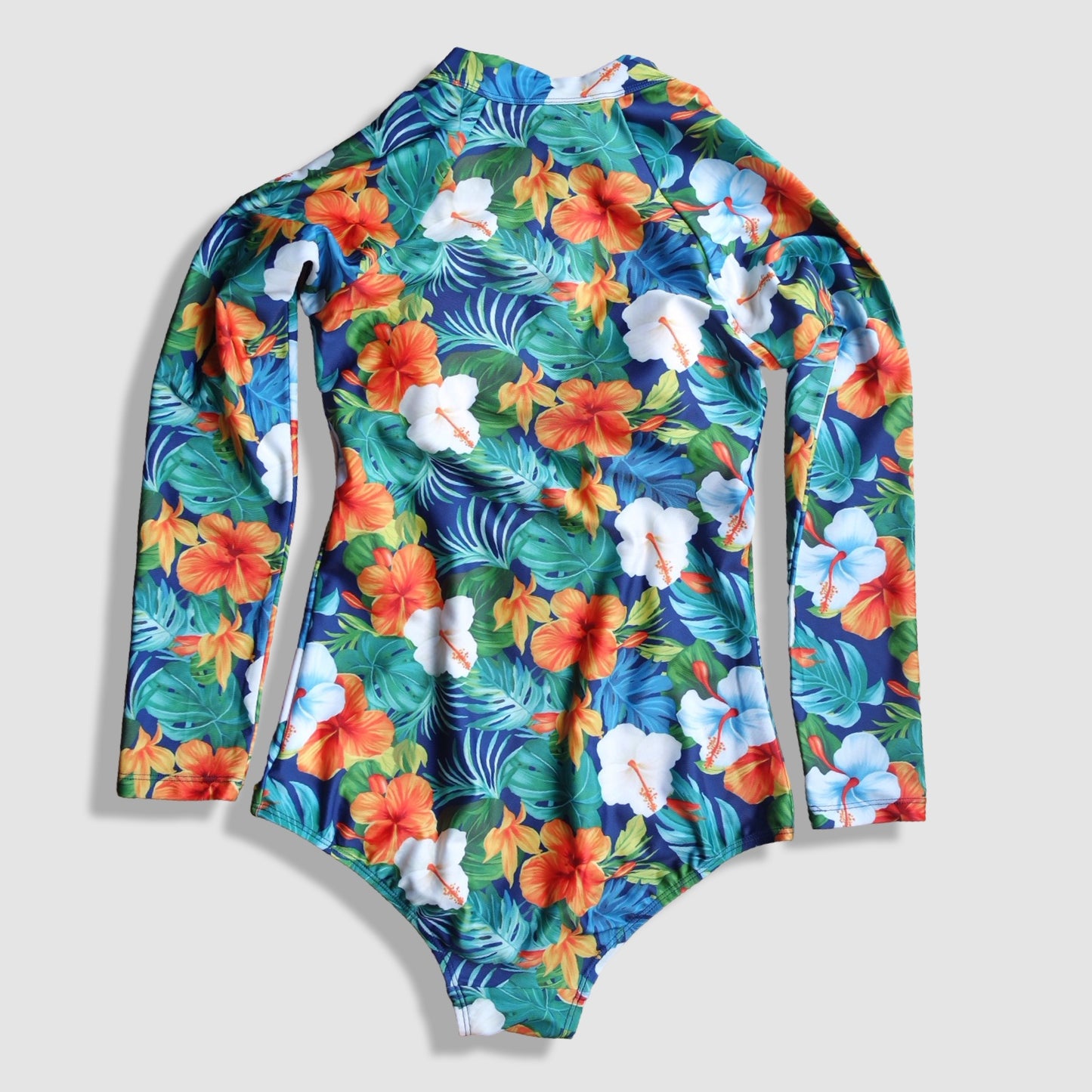 One Piece Long Sleeve Rash Guard - Multicolor Floral 2