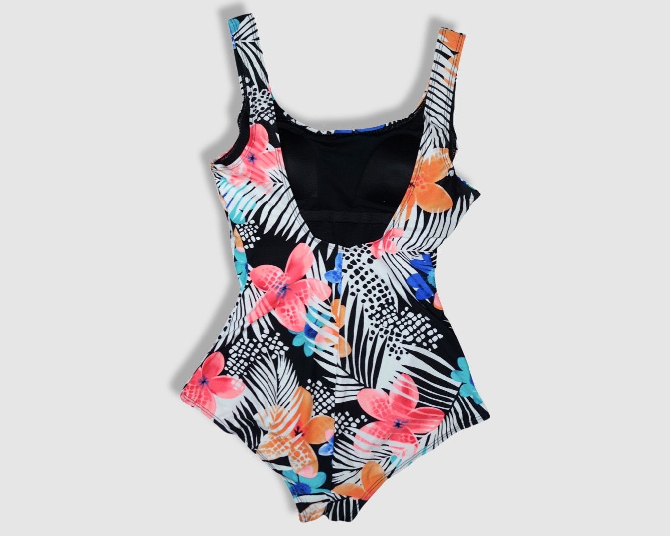 One Piece Swimwear - Multicolored Tropical Pattern