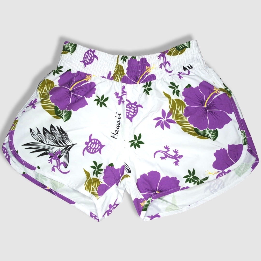 Women's Shorts/ Swim Trunks - White and Purple