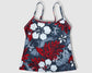 Two Piece Cami Tankini Set - Speckled Gray with White Hibiscus/Plumeria and Gecko, Red Leaves Pattern with Black Shorts