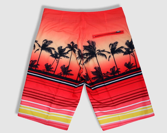 Men's Boardshorts - Orange Palm Trees