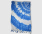 Tasseled Sarong - Circular Blue and White Tie Dye