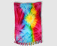 Tasseled Sarong -  Pink/Blue/Yellow Tie Dye