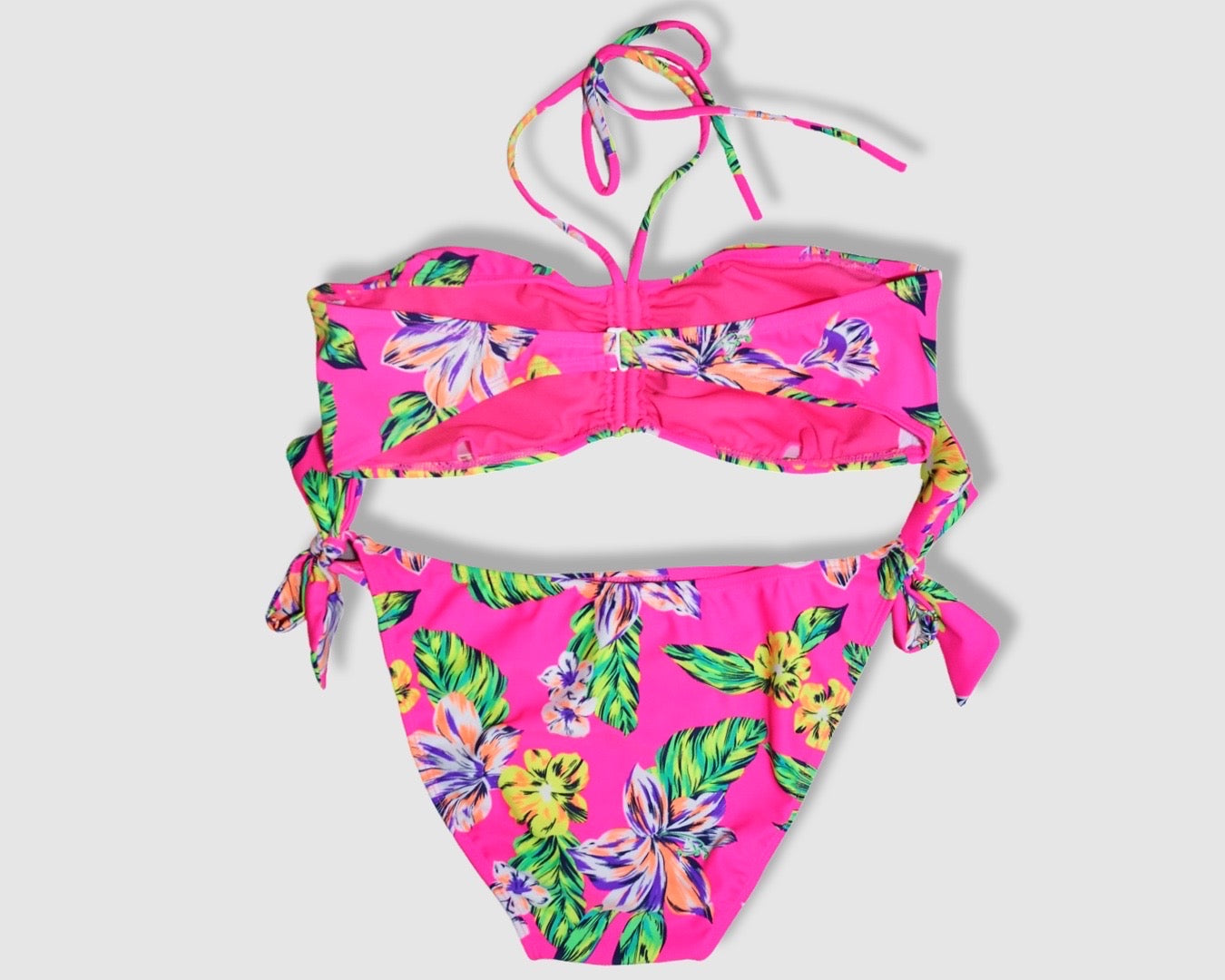 Two Piece Fashion Bikini Set - Pink and Multicolor Floral