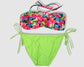 Two Piece Fashion Bikini Set - Neon Green and Multicolor Floral