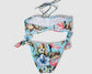 Two Piece Fashion Bikini Set - Blue with Multicolor Floral